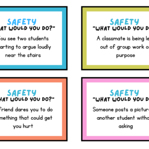 Question Cards About Safety for Kids | A3 Printable Canva Template